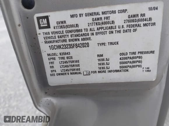 ✅ 2005 Chevrolet Silverado 2500HD LS • VIN: 1GCHK23235F842020 • Lot: 43671164. Wystawiony na IAAI z przebiegiem 270 891 mil. Bezpłatny archiwum sprzedaży aukcyjnych z USA i szczegółowy raport historii pojazdu na DreamBid. Zdjęcie 9.