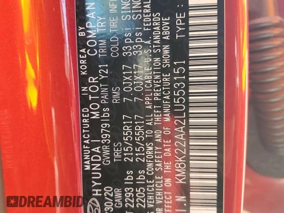 ✅ 2020 Hyundai Kona SEL • VIN: KM8K22AA2LU553151 • Лот: 72446434. Опубликован ранее на Copart с пробегом 55 864 миль. Бесплатный доступ к архиву аукционных продаж из США и подробный отчёт об истории автомобиля на DreamBid. Изображение 13.