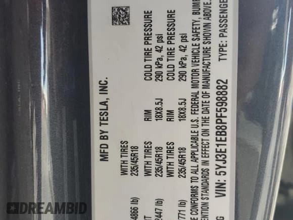 ✅ 2023 Tesla Model 3 Long Range • VIN: 5YJ3E1EB8PF598882 • Lot: 92873505. Wystawiony na Copart z przebiegiem 39 222 mil. Bezpłatny archiwum sprzedaży aukcyjnych z USA i szczegółowy raport historii pojazdu na DreamBid. Zdjęcie 12.