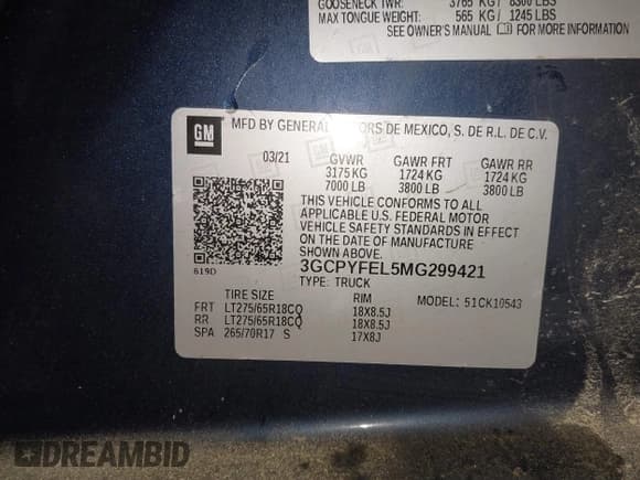 ✅ 2021 Chevrolet Silverado 1500 LT Trail Boss • VIN: 3GCPYFEL5MG299421 • Lot: 41490800. Wystawiony na IAAI z przebiegiem 97 118 mil. Bezpłatny archiwum sprzedaży aukcyjnych z USA i szczegółowy raport historii pojazdu na DreamBid. Zdjęcie 9.