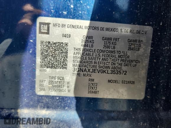 ✅ 2019 Chevrolet Equinox LT • VIN: 3GNAXJEV0KL353572 • Lot: 84040425. Wystawiony na Copart z przebiegiem 116 613 mil. Bezpłatny archiwum sprzedaży aukcyjnych z USA i szczegółowy raport historii pojazdu na DreamBid. Zdjęcie 14.