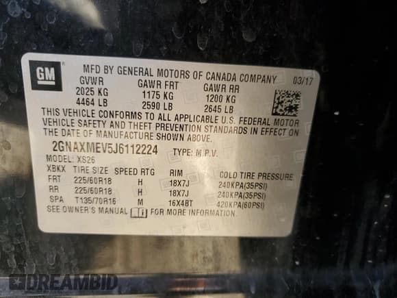 ✅ 2018 Chevrolet Equinox Premier • VIN: 2GNAXMEV5J6112224 • Лот: 82535625. Опубликован ранее на Copart с пробегом 142 870 миль. Бесплатный доступ к архиву аукционных продаж из США и подробный отчёт об истории автомобиля на DreamBid. Изображение 13.