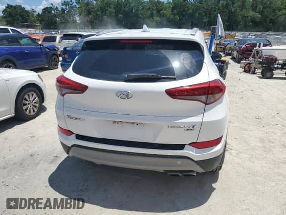 2017 Hyundai Tucson Night Edition with VIN KM8J3CA27HU328559, listed as a Copart auction lot 60818115 with 85,222 mi miles and Salvage title. Bid and sale history available at DreamBid. Image 6.
