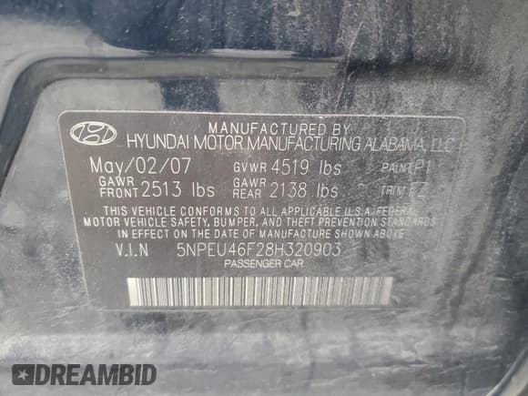 ✅ 2008 Hyundai Sonata SE • VIN: 5NPEU46F28H320903 • Лот: 81566834. Опубликован ранее на Copart с пробегом 88 166 миль. Бесплатный доступ к архиву аукционных продаж из США и подробный отчёт об истории автомобиля на DreamBid. Изображение 12.