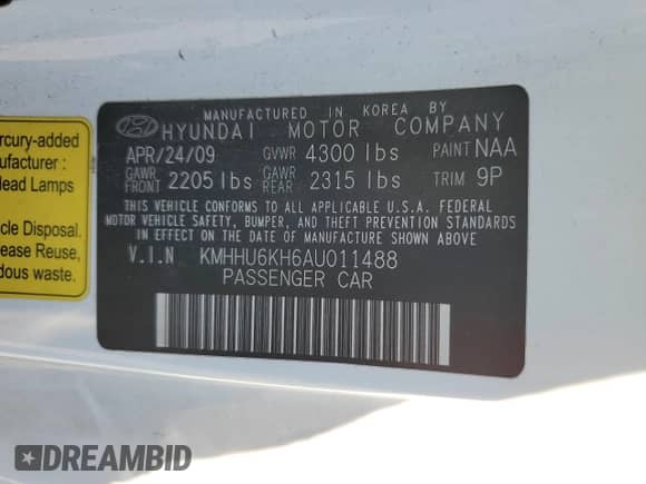 2010 Hyundai Genesis Coupe Track с VIN KMHHU6KH6AU011488, выставлен на аукционе Copart как лот 66511755 с пробегом 175 181 миль миль и Списание • Salvage title. История ставок и продаж доступна на DreamBid. Изображение 12.