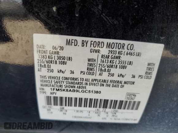 ✅ 2020 Ford Police Interceptor Utility • VIN: 1FM5K8AB9LGC51380 • Лот: 57240345. Опубликован ранее на Copart с пробегом 39 627 миль. Бесплатный доступ к архиву аукционных продаж из США и подробный отчёт об истории автомобиля на DreamBid. Изображение 13.