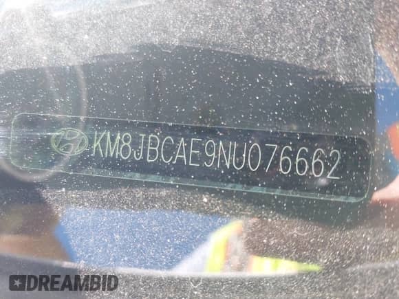 2022 Hyundai Tucson SEL with VIN KM8JBCAE9NU076662, listed as a IAAI auction lot 43482340 with 52,732 mi miles and . Bid and sale history available at DreamBid. Image 9.