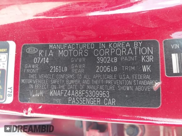 ✅ 2015 Kia Forte EX • VIN: KNAFZ4A88F5309963 • Лот: 43205434. Опубликован ранее на IAAI с пробегом 168 331 миль. Бесплатный доступ к архиву аукционных продаж из США и подробный отчёт об истории автомобиля на DreamBid. Изображение 9.