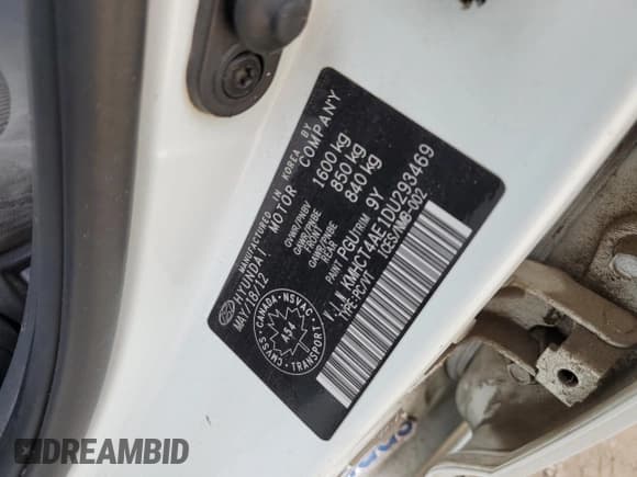 ✅ 2013 Hyundai Accent GL • VIN: KMHCT4AE1DU293469 • Лот: 65158234. Опубликован ранее на Copart с пробегом Не указан. Бесплатный доступ к архиву аукционных продаж из США и подробный отчёт об истории автомобиля на DreamBid. Изображение 12.