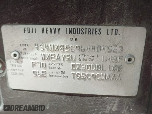 ✅ 2006 Subaru Tribeca 7-Pass • VIN: 4S4WX85C964409523 • Лот: 42659061. Опубликован ранее на IAAI с пробегом 197 036 миль. Бесплатный доступ к архиву аукционных продаж из США и подробный отчёт об истории автомобиля на DreamBid. Изображение 9.