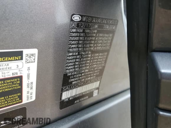 ✅ 2018 Land Rover Range Rover HSE • VIN: SALGS2RK7JA382430 • Лот: 63055095. Опубликован ранее на Copart с пробегом 117 235 миль. Бесплатный доступ к архиву аукционных продаж из США и подробный отчёт об истории автомобиля на DreamBid. Изображение 13.