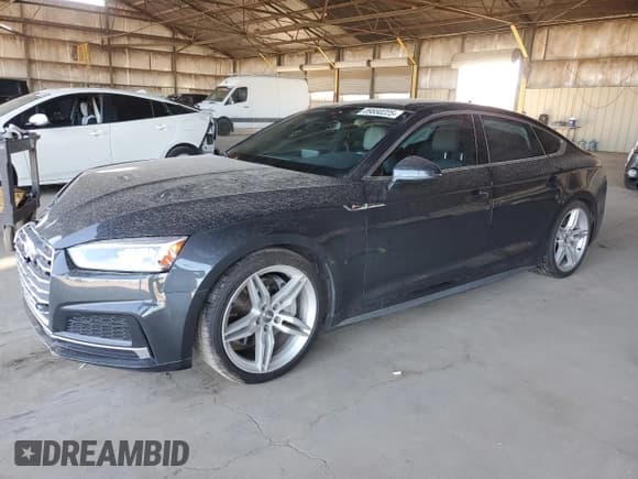 ✅ 2018 Audi A5 Sportback Premium Plus • VIN: WAUENCF54JA119562 • Lot: 89850225. Listed on Copart with 83,582 mi. Free auction sales archive from the USA and detailed vehicle history report at DreamBid. Image 1.
