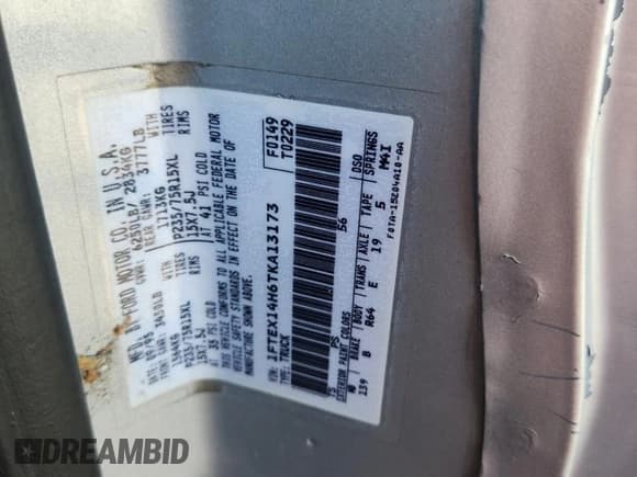 ✅ 1996 Ford F-150 • VIN: 1FTEX14H6TKA13173 • Lot: 85512795. Listed on Copart with 206,070 mi. Free auction sales archive from the USA and detailed vehicle history report at DreamBid. Image 13.