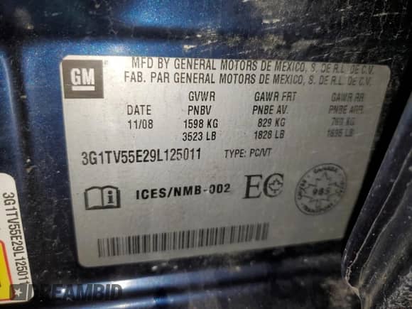 2009 Chevrolet Aveo z VIN 3G1TV55E29L125011, wystawiony jako Copart lot #43053005 z przebiegiem 133 559 mil mil oraz Czysty tytuł • Clean title. Historia ofert i sprzedaży dostępna na DreamBid. Obrazek 12.