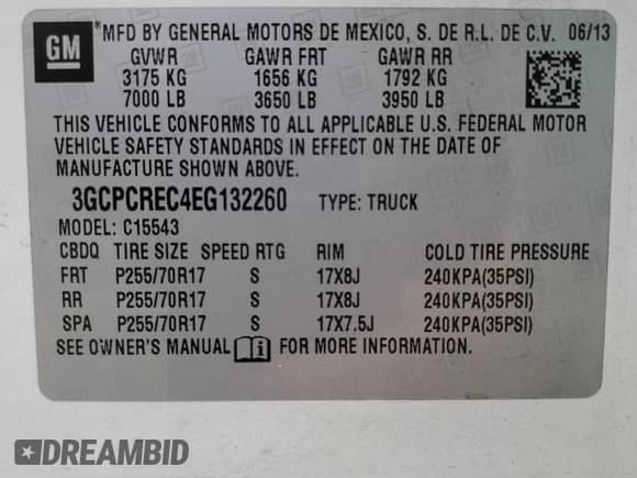 2014 Chevrolet Silverado 1500 LT с VIN 3GCPCREC4EG132260, выставлен на аукционе Copart как лот 84175095 с пробегом 156 545 миль миль и Списание • Salvage title. История ставок и продаж доступна на DreamBid. Изображение 12.