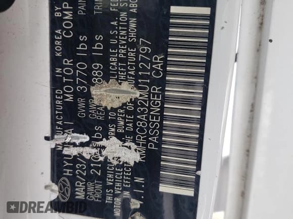 ✅ 2021 Hyundai Venue SEL • VIN: KMHRC8A32MU112797 • Lot: 56504095. Listed on Copart with 59,662 mi. Free auction sales archive from the USA and detailed vehicle history report at DreamBid. Image 12.