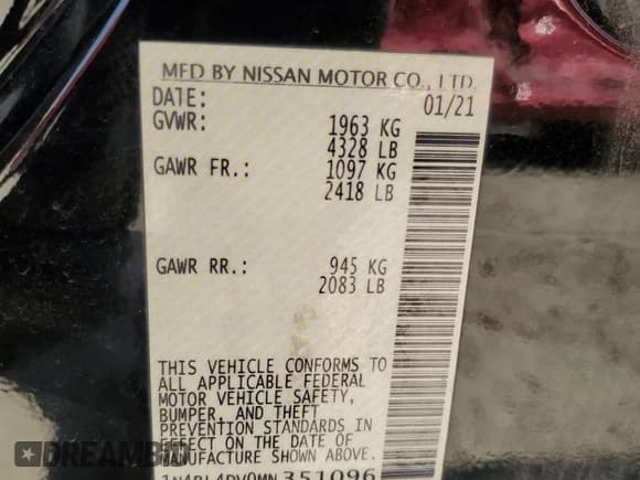 ✅ 2021 Nissan Altima SV • VIN: 1N4BL4DV0MN351096 • Lot: 64757015. Wystawiony na Copart z przebiegiem 66 382 mil. Bezpłatny archiwum sprzedaży aukcyjnych z USA i szczegółowy raport historii pojazdu na DreamBid. Zdjęcie 12.