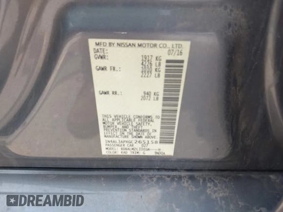 ✅ 2016 Nissan Altima SV • VIN: 1N4AL3APXGC265158 • Лот: 42473959. Опубликован ранее на IAAI с пробегом 105 646 миль. Бесплатный доступ к архиву аукционных продаж из США и подробный отчёт об истории автомобиля на DreamBid. Изображение 9.