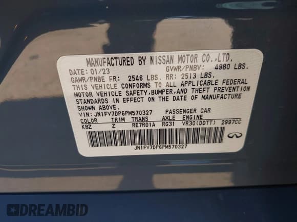 ✅ 2023 Infiniti Q50 Red Sport 400 • VIN: JN1FV7DP6PM570327 • Lot: 43657757. Wystawiony na IAAI z przebiegiem 8 941 mil. Bezpłatny archiwum sprzedaży aukcyjnych z USA i szczegółowy raport historii pojazdu na DreamBid. Zdjęcie 9.