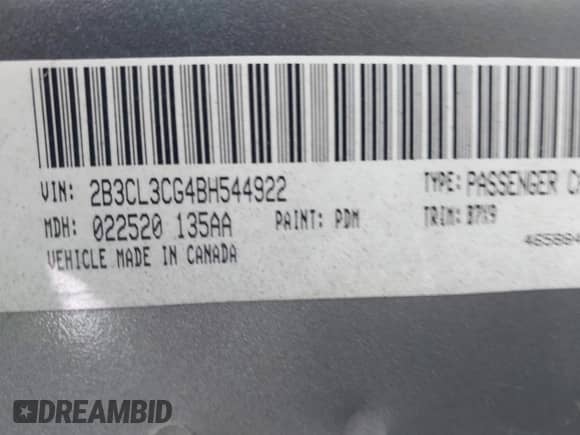 2011 Dodge Charger SE с VIN 2B3CL3CG4BH544922, выставлен на аукционе IAAI как лот 43298437 с пробегом 209 333 миль миль и . История ставок и продаж доступна на DreamBid. Изображение 9.