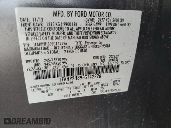 ✅ 2014 Ford Taurus SEL • VIN: 1FAHP2H89EG142226 • Lot: 60197215. Wystawiony na Copart z przebiegiem 104 687 mil. Bezpłatny archiwum sprzedaży aukcyjnych z USA i szczegółowy raport historii pojazdu na DreamBid. Zdjęcie 13.