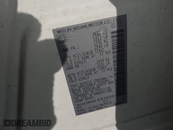 ✅ 2013 Nissan Pathfinder S • VIN: 5N1AR2MN1DC647650 • Лот: 43566700. Опубликован ранее на IAAI с пробегом 133 045 миль. Бесплатный доступ к архиву аукционных продаж из США и подробный отчёт об истории автомобиля на DreamBid. Изображение 9.