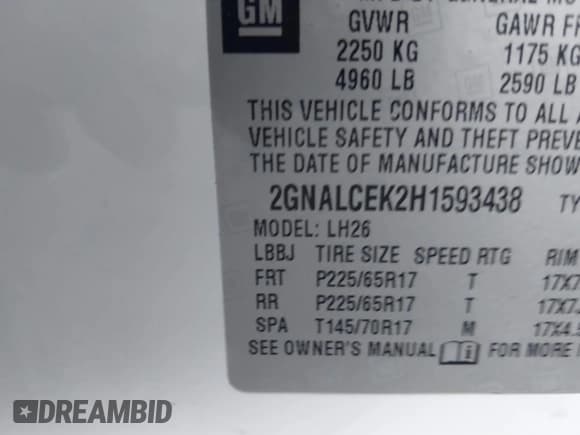 ✅ 2017 Chevrolet Equinox LT • VIN: 2GNALCEK2H1593438 • Лот: 40764922. Опубликован ранее на IAAI с пробегом 158 000 миль. Бесплатный доступ к архиву аукционных продаж из США и подробный отчёт об истории автомобиля на DreamBid. Изображение 9.