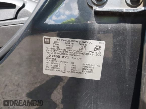 ✅ 2012 Chevrolet Equinox LS • VIN: 2GNALBEK3C1315473 • Lot: 43113465. Wystawiony na IAAI z przebiegiem 163 879 mil. Bezpłatny archiwum sprzedaży aukcyjnych z USA i szczegółowy raport historii pojazdu na DreamBid. Zdjęcie 9.