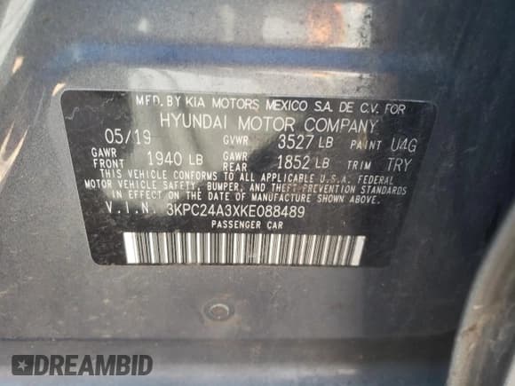 ✅ 2019 Hyundai Accent SE • VIN: 3KPC24A3XKE088489 • Лот: 85852464. Опубликован ранее на Copart с пробегом 105 582 миль. Бесплатный доступ к архиву аукционных продаж из США и подробный отчёт об истории автомобиля на DreamBid. Изображение 14.