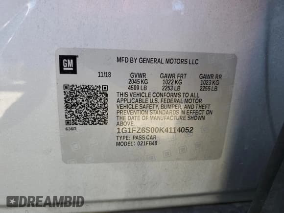 ✅ 2019 Chevrolet Bolt EV Premier • VIN: 1G1FZ6S00K4114052 • Lot: 79954554. Wystawiony na Copart z przebiegiem 35 765 mil. Bezpłatny archiwum sprzedaży aukcyjnych z USA i szczegółowy raport historii pojazdu na DreamBid. Zdjęcie 12.