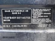 ✅ 2008 Saab 9-3 • VIN: YS3FB49Y481145755 • Lot: 43082274. Listed on IAAI with 180,758 mi. Free auction sales archive from the USA and detailed vehicle history report at DreamBid. Image 9.