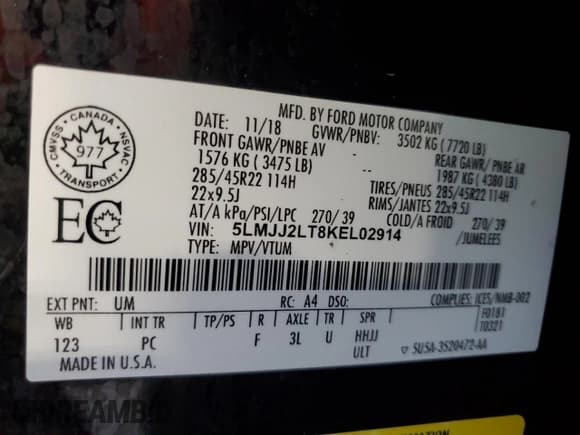 ✅ 2019 Lincoln Navigator Reserve • VIN: 5LMJJ2LT8KEL02914 • Lot: 65584725. Wystawiony na Copart z przebiegiem 103 804 mil. Bezpłatny archiwum sprzedaży aukcyjnych z USA i szczegółowy raport historii pojazdu na DreamBid. Zdjęcie 13.