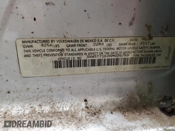 ✅ 2006 Volkswagen Jetta 1.9L TDI • VIN: 3VWST71K06M026769 • Lot: 91996785. Wystawiony na Copart z przebiegiem Nie podano. Bezpłatny archiwum sprzedaży aukcyjnych z USA i szczegółowy raport historii pojazdu na DreamBid. Zdjęcie 12.