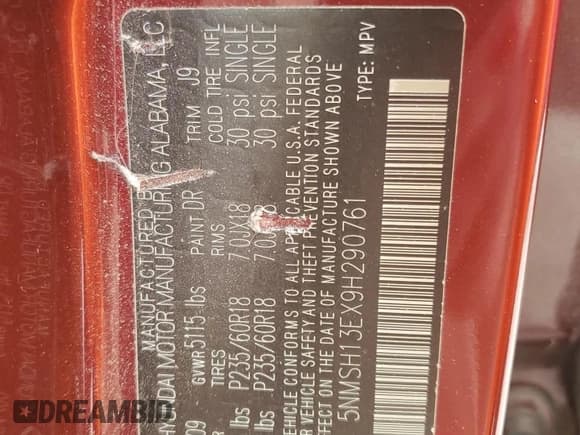 ✅ 2009 Hyundai Santa Fe Limited • VIN: 5NMSH13EX9H290761 • Лот: 72758764. Опубликован ранее на Copart с пробегом 256 215 миль. Бесплатный доступ к архиву аукционных продаж из США и подробный отчёт об истории автомобиля на DreamBid. Изображение 13.