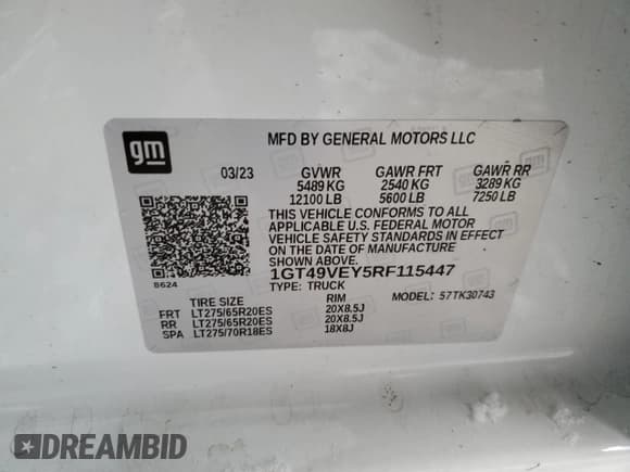 ✅ 2024 GMC Sierra 3500HD AT4 • VIN: 1GT49VEY5RF115447 • Лот: 41850295. Опубликован ранее на Copart с пробегом 30 452 миль. Бесплатный доступ к архиву аукционных продаж из США и подробный отчёт об истории автомобиля на DreamBid. Изображение 14.