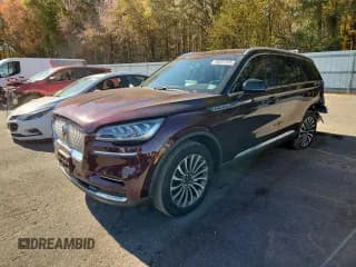 ✅ 2022 Lincoln Aviator Standard • VIN: 5LM5J6XCXNGL19516 • Lot: 90027245. Listed on Copart with 31,834 mi. Free auction sales archive from the USA and detailed vehicle history report at DreamBid. Image 1.