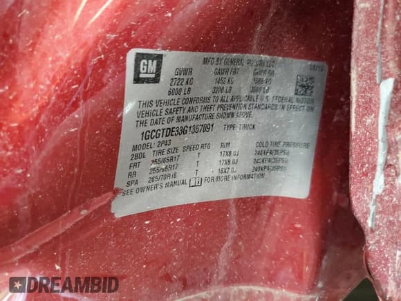 ✅ 2016 Chevrolet Colorado 4WD Z71 • VIN: 1GCGTDE33G1367091 • Лот: 59325125. Опубликован ранее на Copart с пробегом Не указан. Бесплатный доступ к архиву аукционных продаж из США и подробный отчёт об истории автомобиля на DreamBid. Изображение 13.