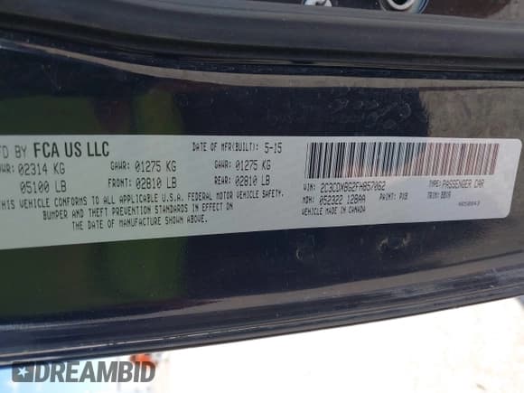 ✅ 2015 Dodge Charger SE • VIN: 2C3CDXBG2FH857062 • Лот: 43060788. Опубликован ранее на IAAI с пробегом 181 367 миль. Бесплатный доступ к архиву аукционных продаж из США и подробный отчёт об истории автомобиля на DreamBid. Изображение 9.