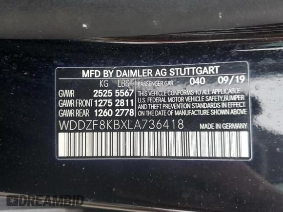 ✅ 2020 Mercedes-Benz E 63 S AMG • VIN: WDDZF8KBXLA736418 • Лот: 42423335. Опубликован ранее на Copart с пробегом 41 789 миль. Бесплатный доступ к архиву аукционных продаж из США и подробный отчёт об истории автомобиля на DreamBid. Изображение 15.