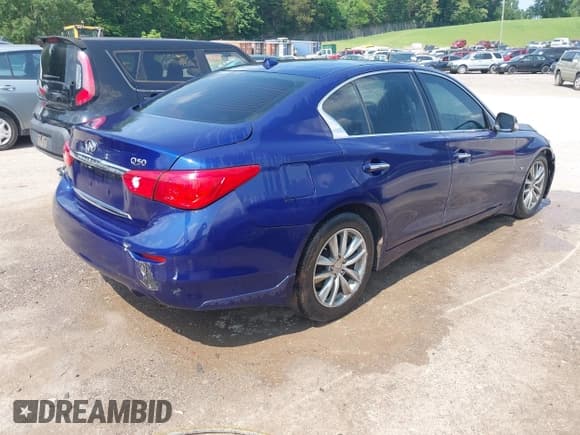 ✅ 2014 Infiniti Q50 Sport • VIN: JN1BV7APXEM682189 • Lot: 42409089. Listed on IAAI with 217,831 mi. Free auction sales archive from the USA and detailed vehicle history report at DreamBid. Image 4.