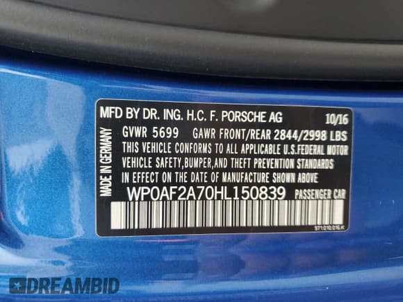 ✅ 2017 Porsche Panamera Turbo • VIN: WP0AF2A70HL150839 • Лот: 55486534. Опубликован ранее на Copart с пробегом 77 073 миль. Бесплатный доступ к архиву аукционных продаж из США и подробный отчёт об истории автомобиля на DreamBid. Изображение 13.