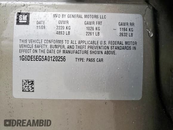 ✅ 2010 Cadillac CTS Luxury • VIN: 1G6DE5EG5A0120256 • Lot: 93743075. Listed on Copart with 159,520 mi. Free auction sales archive from the USA and detailed vehicle history report at DreamBid. Image 12.