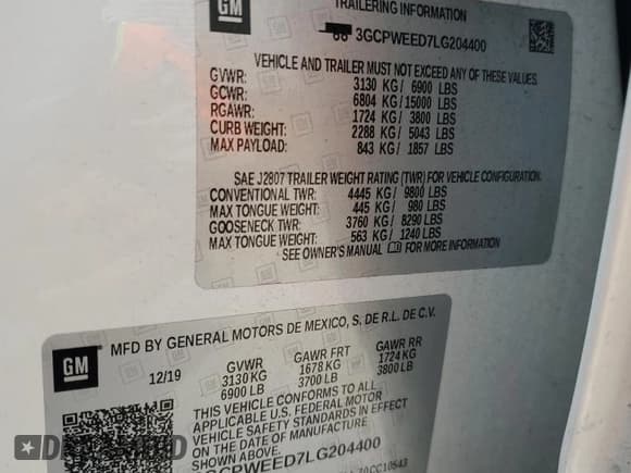 ✅ 2020 Chevrolet Silverado 1500 LTZ • VIN: 3GCPWEED7LG204400 • Lot: 61811554. Wystawiony na Copart z przebiegiem Nie podano. Bezpłatny archiwum sprzedaży aukcyjnych z USA i szczegółowy raport historii pojazdu na DreamBid. Zdjęcie 12.