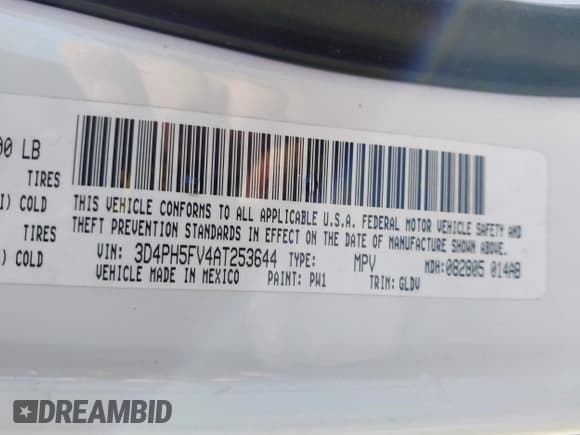 ✅ 2010 Dodge Journey SXT • VIN: 3D4PH5FV4AT253644 • Lot: 43444453. Listed on IAAI with 163,756 mi. Free auction sales archive from the USA and detailed vehicle history report at DreamBid. Image 9.