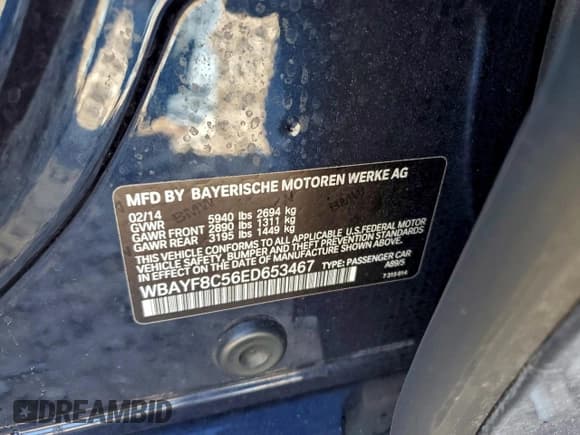 ✅ 2014 BMW 7 Series ALPINA B7 xDrive • VIN: WBAYF8C56ED653467 • Lot: 96925805. Wystawiony na Copart z przebiegiem 122 106 mil. Bezpłatny archiwum sprzedaży aukcyjnych z USA i szczegółowy raport historii pojazdu na DreamBid. Zdjęcie 13.