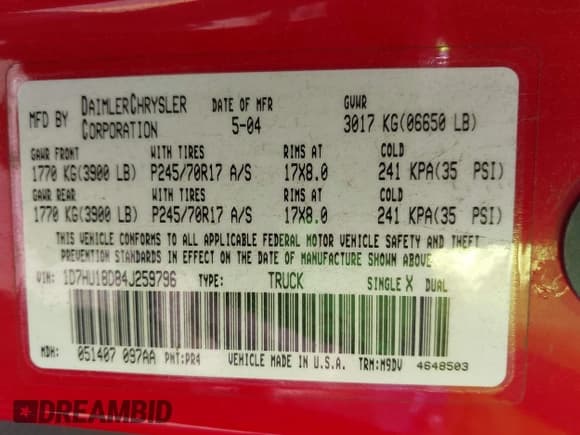 ✅ 2004 Dodge 1500 SLT • VIN: 1D7HU18D84J259796 • Лот: 43539435. Опубликован ранее на IAAI с пробегом 199 101 миль. Бесплатный доступ к архиву аукционных продаж из США и подробный отчёт об истории автомобиля на DreamBid. Изображение 9.