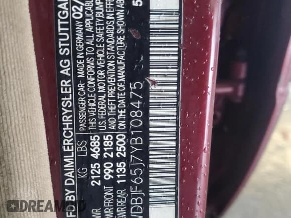 ✅ 2000 Mercedes-Benz E 320 • VIN: WDBJF65J7YB108475 • Лот: 91643125. Опубликован ранее на Copart с пробегом 221 910 миль. Бесплатный доступ к архиву аукционных продаж из США и подробный отчёт об истории автомобиля на DreamBid. Изображение 12.