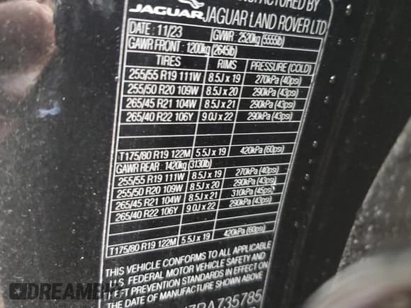 ✅ 2024 Jaguar F-Pace R-Dynamic S • VIN: SADCT2EX7RA735785 • Lot: 85274945. Listed on Copart with 4,779 mi. Free auction sales archive from the USA and detailed vehicle history report at DreamBid. Image 14.