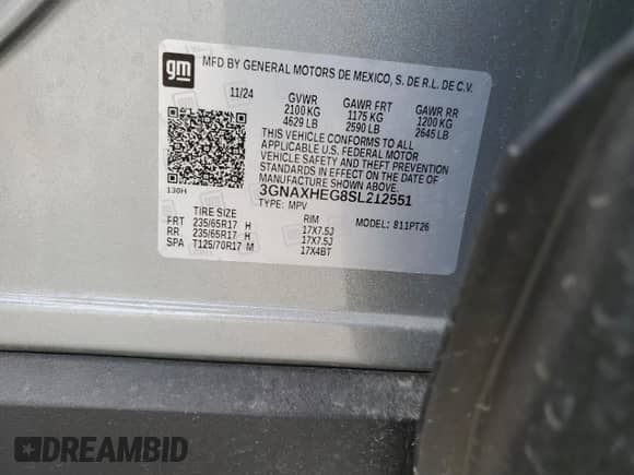 2025 Chevrolet Equinox FWD LT z VIN 3GNAXHEG8SL212551, wystawiony jako Copart lot #57315025 z przebiegiem 7 791 mil mil oraz Czysty tytuł • Clean title. Historia ofert i sprzedaży dostępna na DreamBid. Obrazek 12.