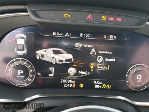 ✅ 2017 Audi R8 performance quattro • VIN: WUAKBAFX2H7903141 • Лот: 46552054. Опубликован ранее на Copart с пробегом 20 096 миль. Бесплатный доступ к архиву аукционных продаж из США и подробный отчёт об истории автомобиля на DreamBid. Изображение 9.